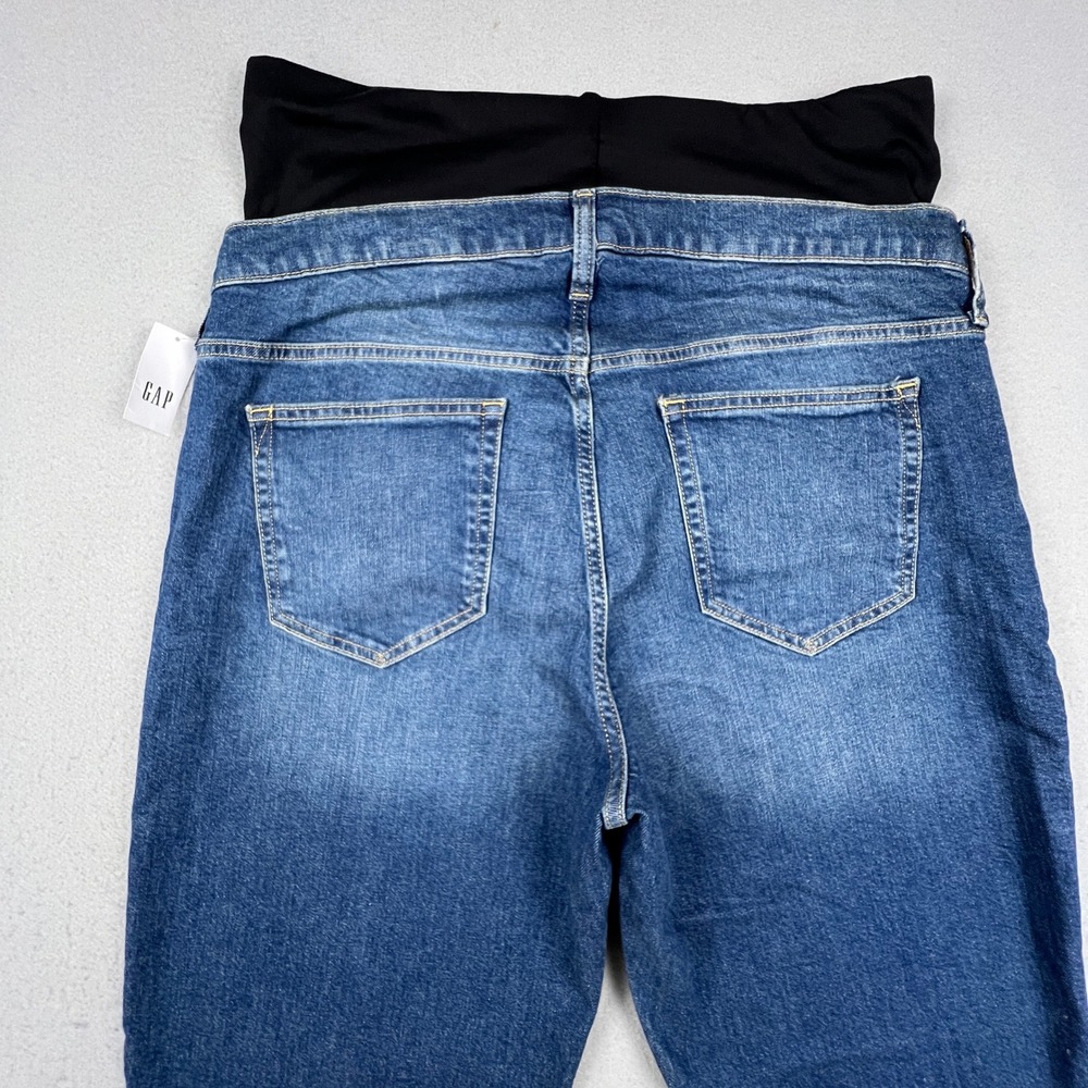 GAP Maternity Jeans Women 16R Blue Full Panel Straight Leg Denim Casual Classic - Picture 11 of 16